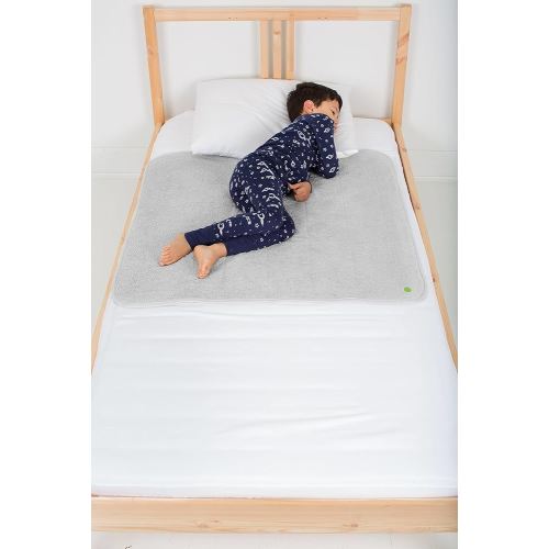 PeapodMats Bedwetting & Incontinence Waterproof Bed Mat - Reusable Underpad. Secure Placement & Breathable. Washable. Enviro Friendly 3x3 (Light Gray) Mattress Protector & Pee Pad for Kids & Adults