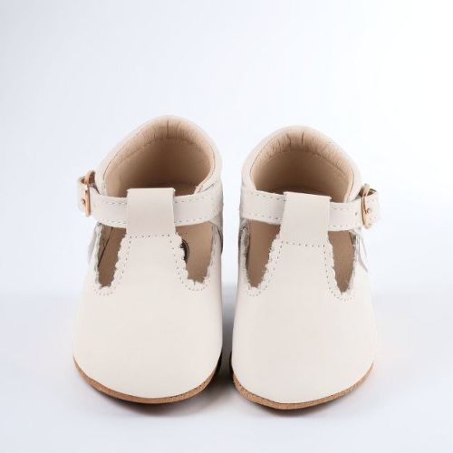 Little Love Bug Company T Bar Dress Shoe Bone Size 2