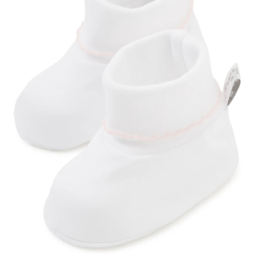 White/Pink Kissy Basics Booties