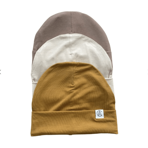 Newborn Satin Lined Jersey Beanie Gift Set-Neutral – Aarin & Co.
