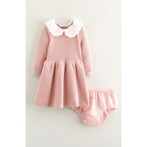 Scalloped Collar Sweater Dress