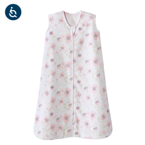 Blush Wildflower Cotton Wearable Baby Blanket medium| HALO