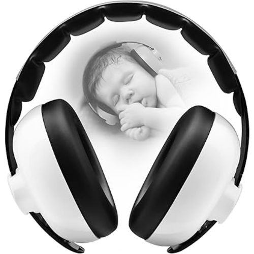 Baby Headphones - Infant Ear Protection for Babies | Baby Earmuffs Noise Cancelling Headphones 3-36 Months | Baby Travel Essentials for Outdoor - white