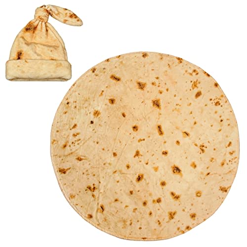 Newborn Baby Wrap Burrito Swaddle Blanket Tortilla and Hat 34 Inch Soft Flannel Burritos Safe Shower