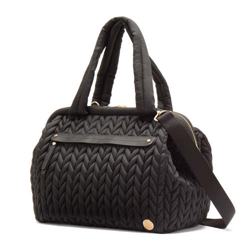 HAPP Paige Carryall Diaper Bag - Black Herringbone