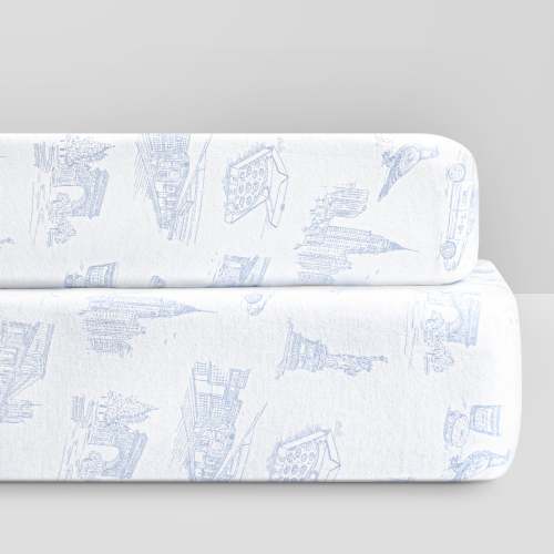 NYC Toile Organic Jersey Cotton Crib Sheet and Changing Pad Cover Set | Products  | Bellini