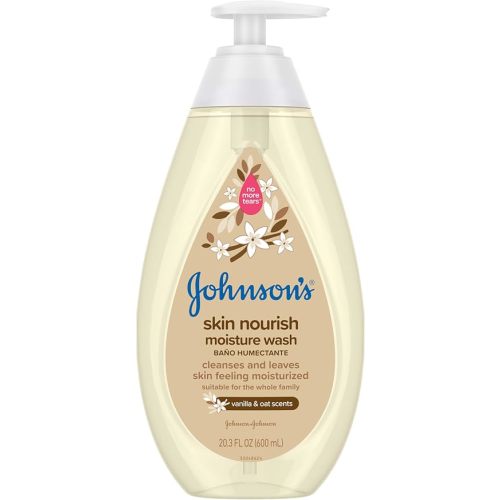 Johnson's Skin Nourishing Moisture Baby Body Wash With Vanilla & Oat Scents, Hypoallergenic & Tear Free Baby Bath Wash, Paraben-, Dye-, Sulfate & Phthalate-Free, 20.3 fl. oz