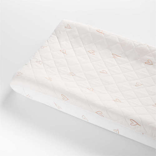 Clay Heart Organic Cotton Baby Changing Pad Cover by Leanne Ford
