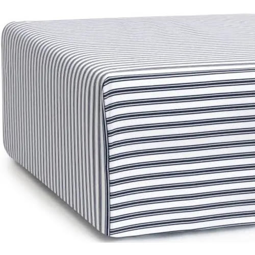 Luxe Premium Cotton Crib Sheet in Navy French Ticking