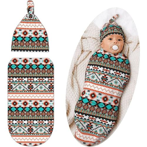 Swaddle Blanket for Baby, Soft Sleeping Bag, Swaddling Sack for Newborn Unisex Baby Stuff, Western, Aztec