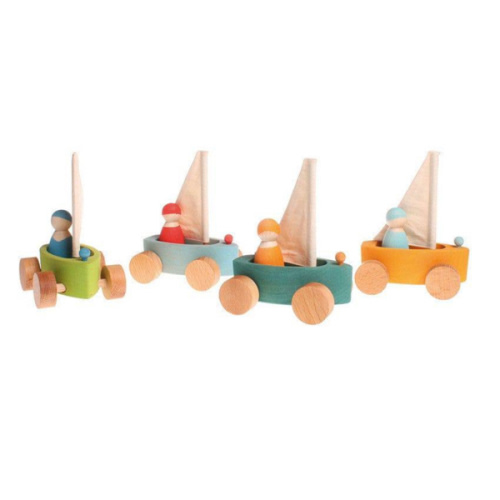 Wooden toy sailboat