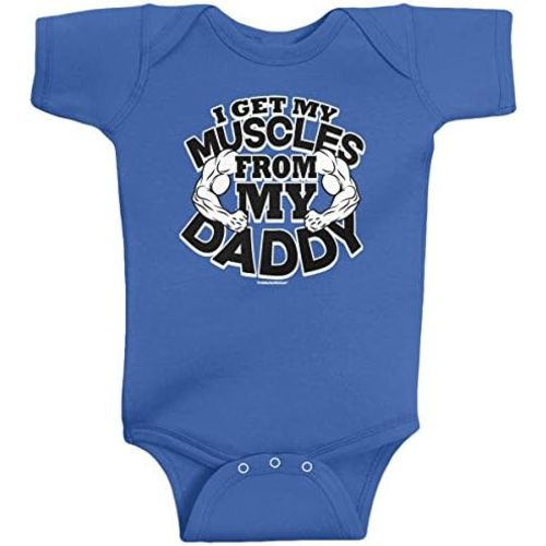 Threadrock Baby Boys' I Get My Muscles from Daddy Infant Bodysuit
