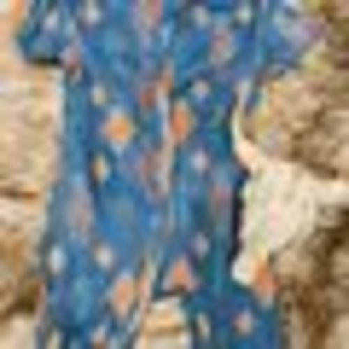Blue Aztec Shortall - 0-3M