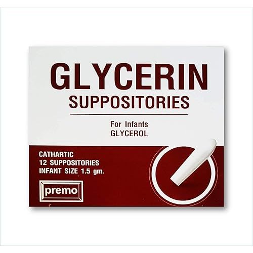 Glycerin Suppositories in Foils New Look by Premo (Infant Size 1.5 Gm. X 12 Suppositories) Convenient for Infant Occasional Laxative Apply in a Newborn, Firm Stools Less Than Once a Day