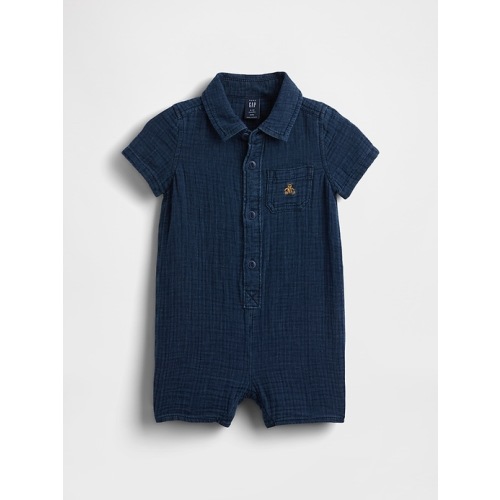 Baby Crinkle Gauze Pocket Shorty One-Piece