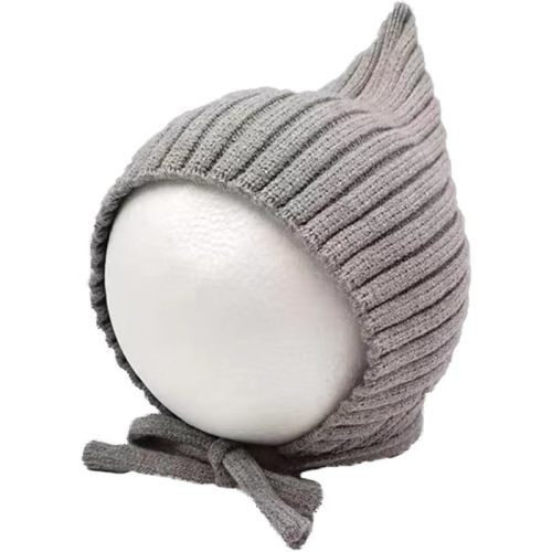 Infant Baby Knit Hats Pointed Bonnet Toddler Cute Ribbed Winter Warm Cover Ears Cap for Girls Boys