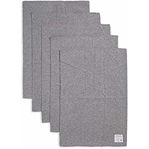 Burt's Bees Baby - Burp Cloths, 5-Pack Extra Absorbent 100% Organic Cotton Burp Cloths, Heather Grey Solids - Pack of 5