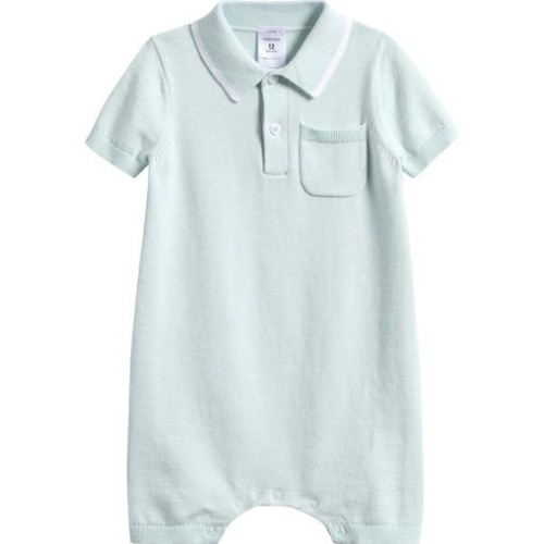 Tipped Cotton Sweater Romper, 9M