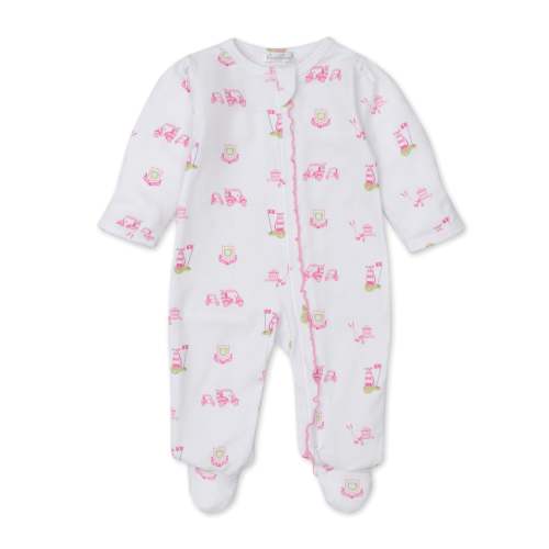Kissy Kissy Hole in One Zip Footie Pink