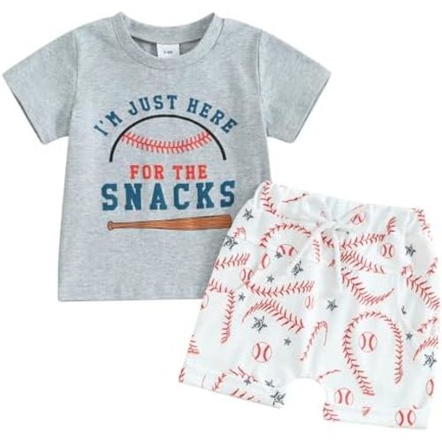 Toddler Baby Boy Summer Outfit Short Sleeve Letter Print T Shirt Top and Casual Shorts Set Cute Infant Newborn Clothes