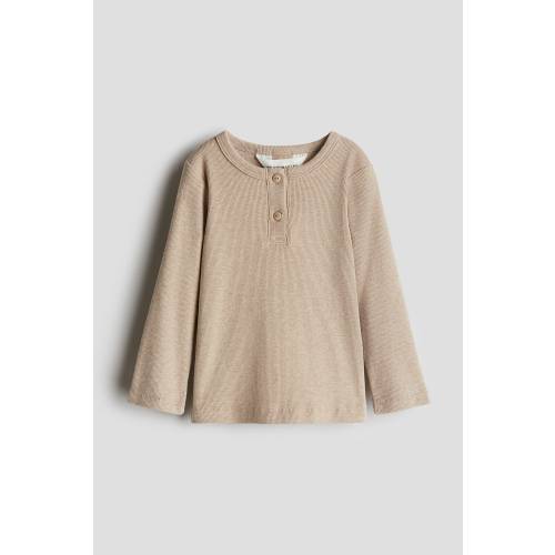 RIBBED COTTON HENLEY SHIRT