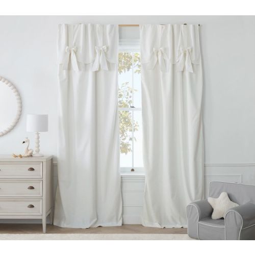 Evelyn Linen Blend Bow Valance Blackout Curtain