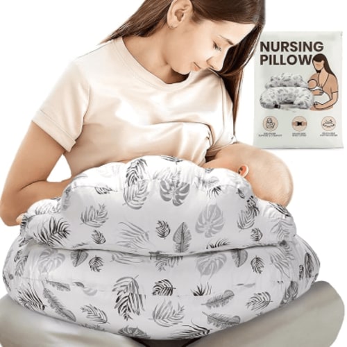 Nursing Pillow for Breastfeeding,Large Size Breastfeeding Support Pillows for Mom & Baby, Come with Adjustable Waist Strap & Removable Cotton Cover