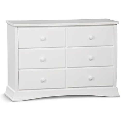 Delta Children Bentley 6 Drawer Dresser with Interlocking Drawers - Greenguard Gold Certified, White