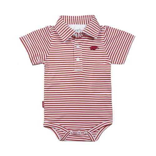 Arkansas Razorbacks Garb Infant Carson Polo Bodysuit - Cardinal/White