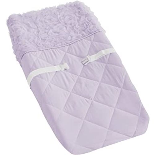 Sweet Jojo Designs Purple Floral Rose Girl Baby Nursery Changing Pad Cover - Solid Light Lavender Flower Luxurious Elegant Princess Vintage Boho Shabby Chic Luxury Glam High End Roses