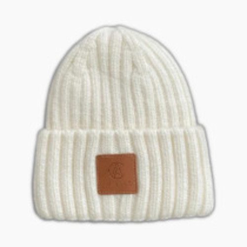 Aarin & Co. Satin Lined Ribbed Knit Beanies - White, 0-6 M