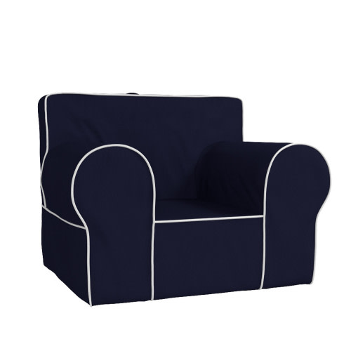 Oversized Navy with White Piping  Anywhere Chair® | Oversized Kids Chair | Pottery Barn Kids