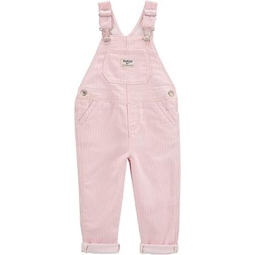 OshKosh B'Gosh Girls World's Best Overalls, Pink Hickory Stripe, 5T