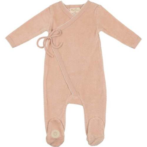 Scallop Wrap Footie Rose and Ivory - Mon Tresor Bebe | Maisonette