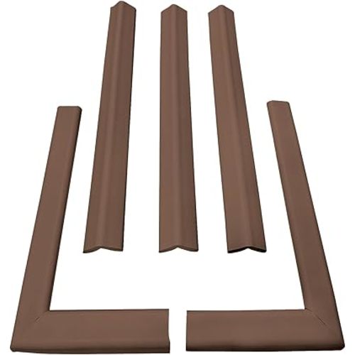 Cardinal Gates KEPK Large Hearth Pad Kit - Fireplace Baby Proofing - Adhesive Backed Fireplace Bumpers for Babies - 12.5 Feet of Padding with 3 Straight Pieces & 2 Corners - Made in The USA - Brown