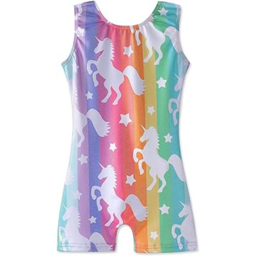 HOZIY Gymnastics Leotards for Girls Unicorn Aurora Rainbow Mermaid Dinosaur Cupcake Sparkle Biketard Toddlers Kids Children