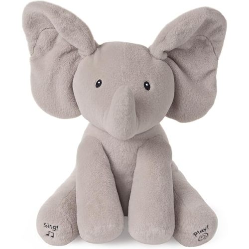 Baby GUND Animated Flappy the Elephant Plush, Singing Stuffed Animal Baby Toy for Ages 0 and Up, Gray, 12"