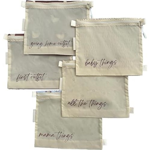 Lucky Love Hospital Bags For Labor and Delivery, Diaper Bag Organizing Pouches and Hospital Bag Essentials For Mom (Hospital Bag | Cream)
