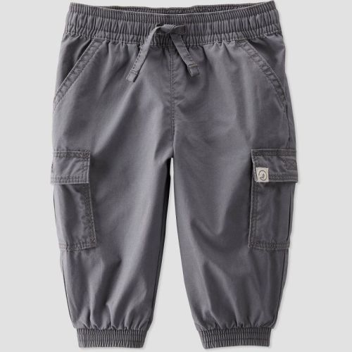 Little Planet by Carter’s Organic Baby Boys' Cargo Pants - Gray, Size: 6M