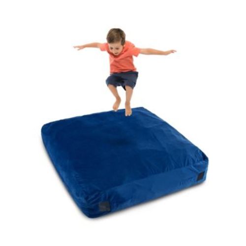 57" x 57" Crash Pad Sensory Mat with Foam Blocks & Washable Velvet Cover