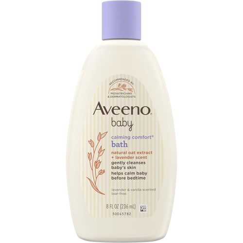 Aveeno Baby Calming Comfort Bath & Wash with Relaxing Lavender & Vanilla Scents & Natural Oat Extract, Hypoallergenic & Tear-Free Formula, Paraben-, Phthalate- & Soap-Free, 8 fl. Oz