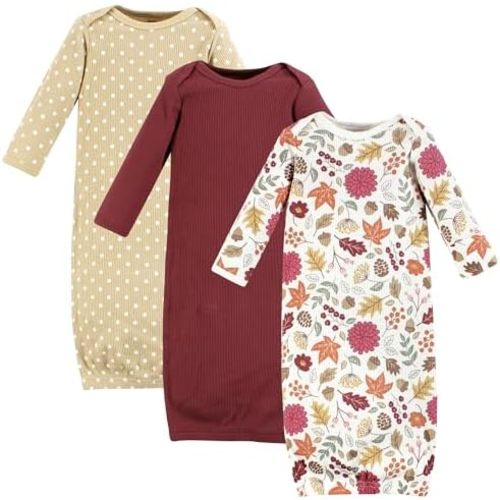 Hudson Baby Unisex Baby Thermal Gown 3pk, Bear Tree, Newborn