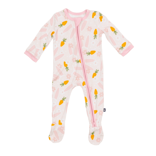 Larkspur Baby | Romper Pajamas | Zip Footie in Honey Bunny