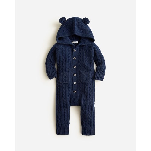 Limited-edition baby cashmere cable-knit bear one-piece