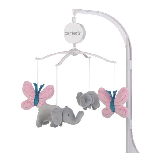 Carter's Floral Elephant Pink and Gray Butterfly Musical Mobile
 – NoJo Baby