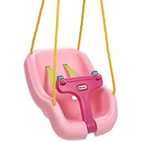 Little Tikes Snug 'n Secure Pink Swing with Adjustable Straps, 2-in-1 for Baby and Toddlers Ages 9 Months - 4 Years,16"D x 16.3"W x 17"H