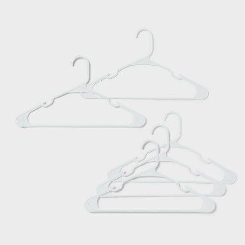 50pk Plastic Hangers White - Room Essentials™: Clothes Hangers for Shirts, Dresses, Tank Tops, Adult Closets