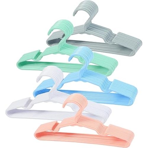 50 pcs Baby Nursery Closet Hangers,Non-Slip Laundry Infant Pant Hanger for Newborn Clothes,Ultra-Thin Child Coat Hanger for Girl Boy Toddler Kid