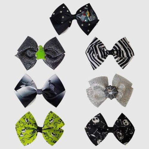 Girls' Disney The Nightmare Before Christmas 7pk Hair Clip Bows