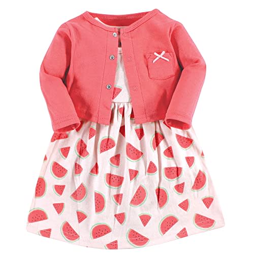 Hudson Baby Baby Girls' Cotton Dress and Cardigan Set
